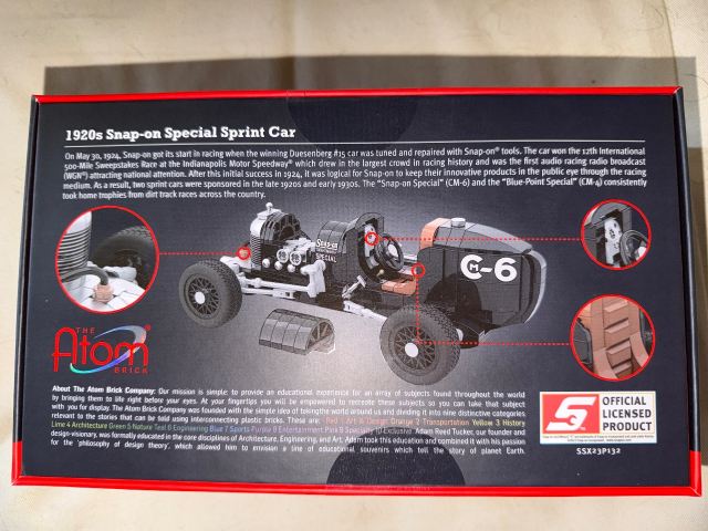 Atom Mini Bricks 1920s Snap-on Special Sprint Car Building Model