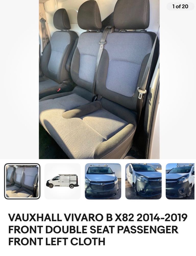 Vauxhall Vivaro passenger van seat 