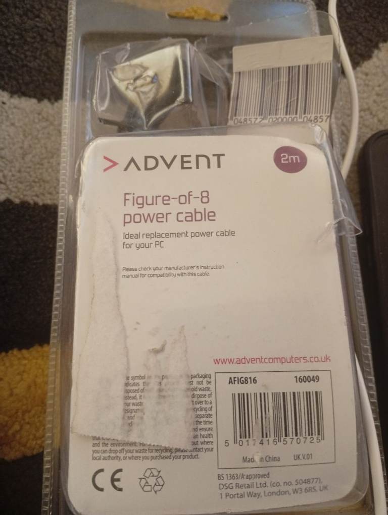 ADVENT Figure-of-8 Power Cable 2m – Brand New