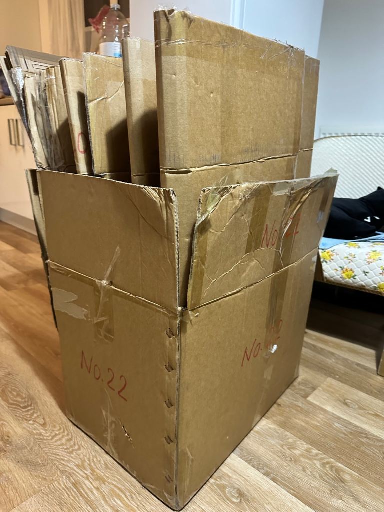 Free large Moving Boxes and Plaster Pallets