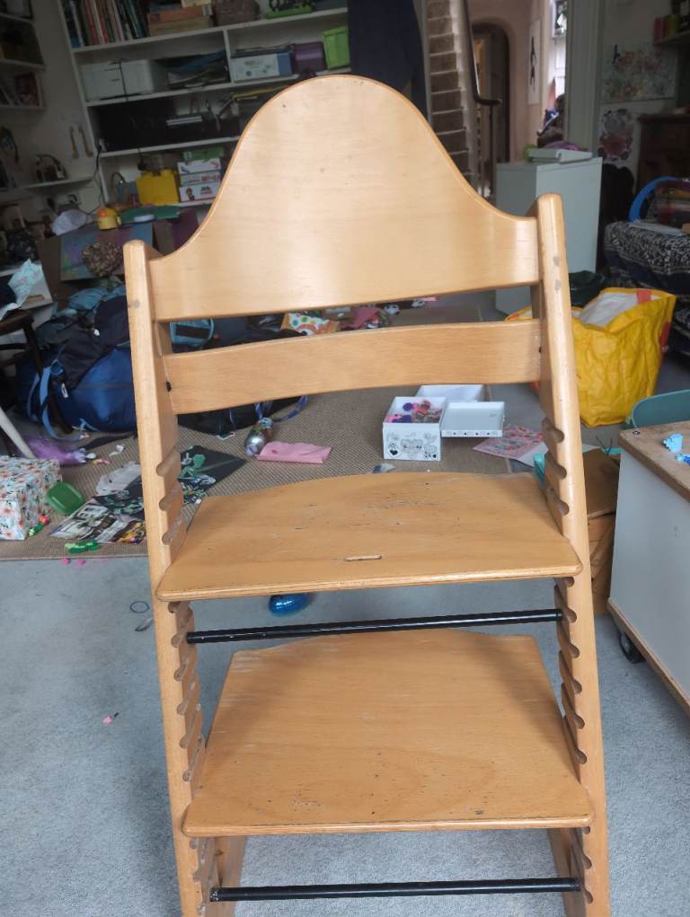 Wooden trip trapp high chair 