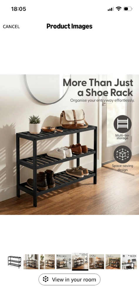 KEPLIN Natural Bamboo Shoe Rack