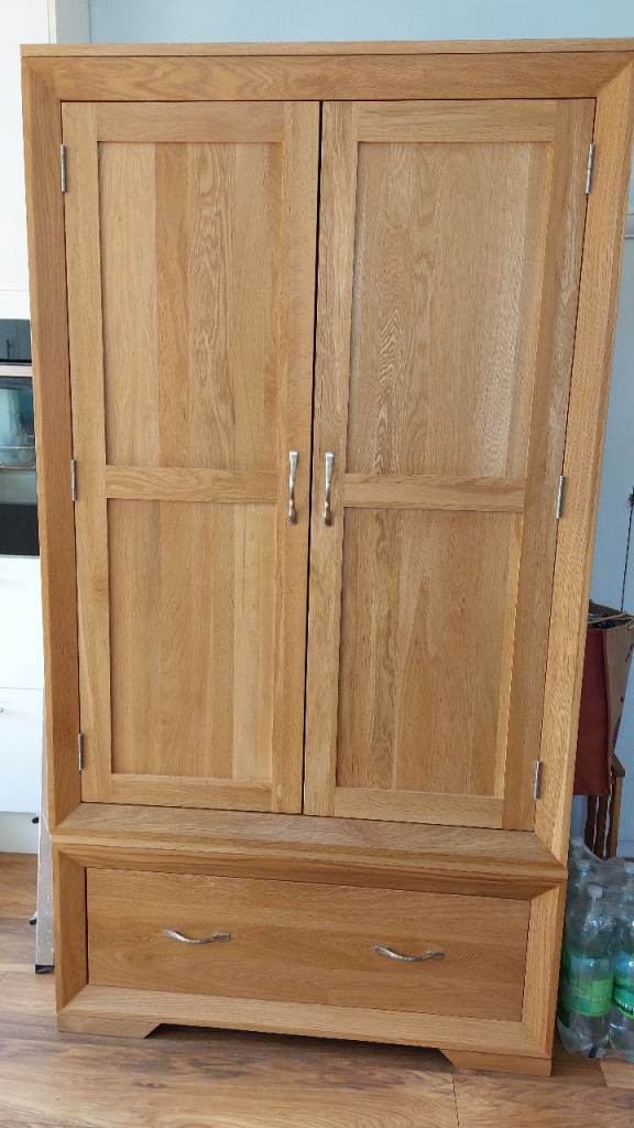 Solid Wood Wardrobe with Drawer