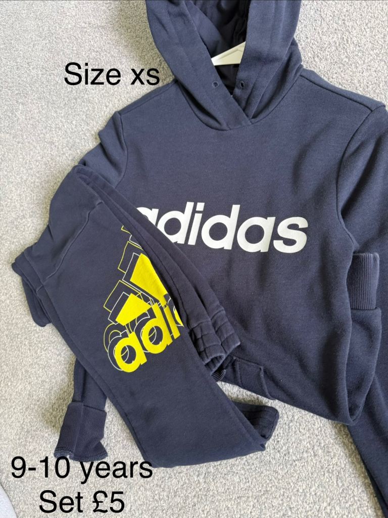 Adidas Kids Grey Hoodie – Good Condition, 9-10 Years