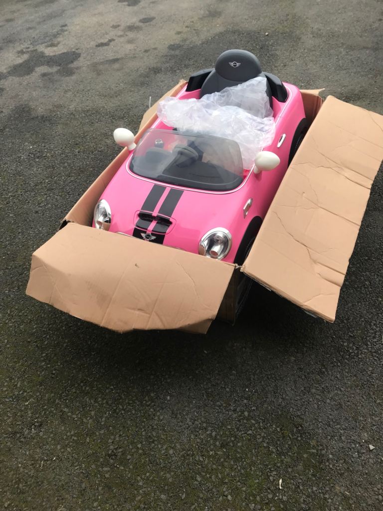 Girls Pink Mini Cooper 6V Electric Ride On Car with Remote Control Outdoor