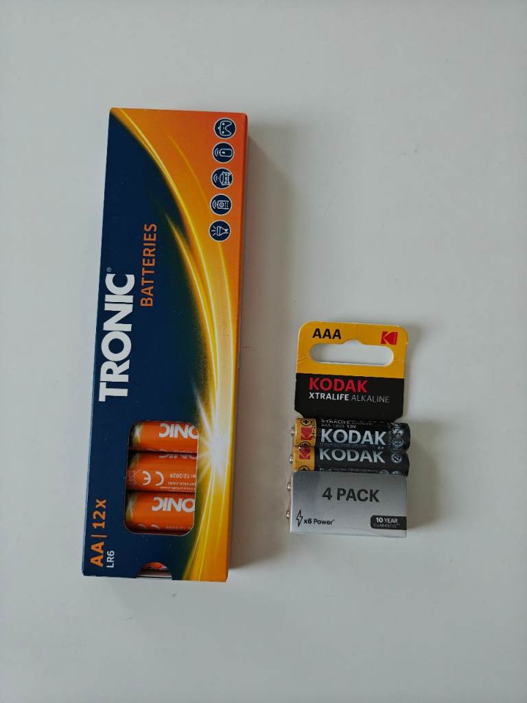 12 AA batteries and 4 AAA batteries - New