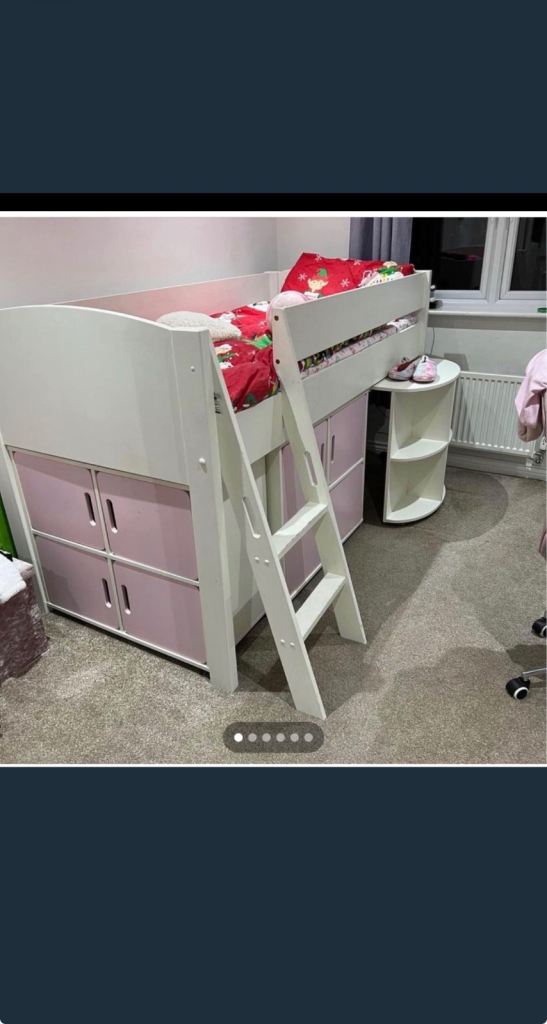 Mid sleeper with pull out desk and storage 