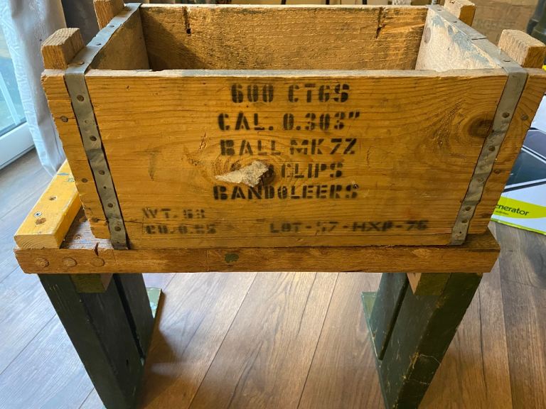 Wooden crate military storage vintage retro upcycle collectibles 
