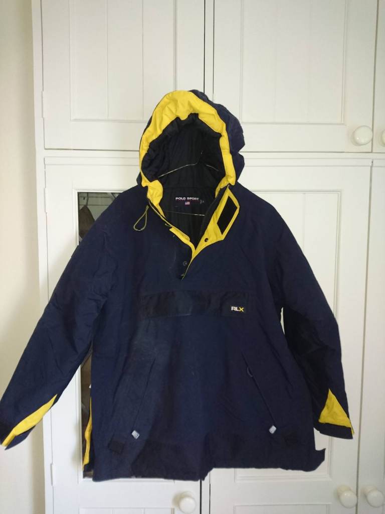 New never worn Polo Sport RLX Navy & Yellow Anorak Jacket – Good Condition