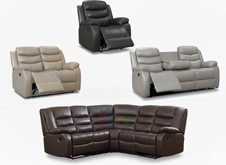 CASH ON DELIVERY - Roma 1, 2, 3, 2+3 Seater & Corner Manual Recliner Faux Leather Sofas (4 Colours)