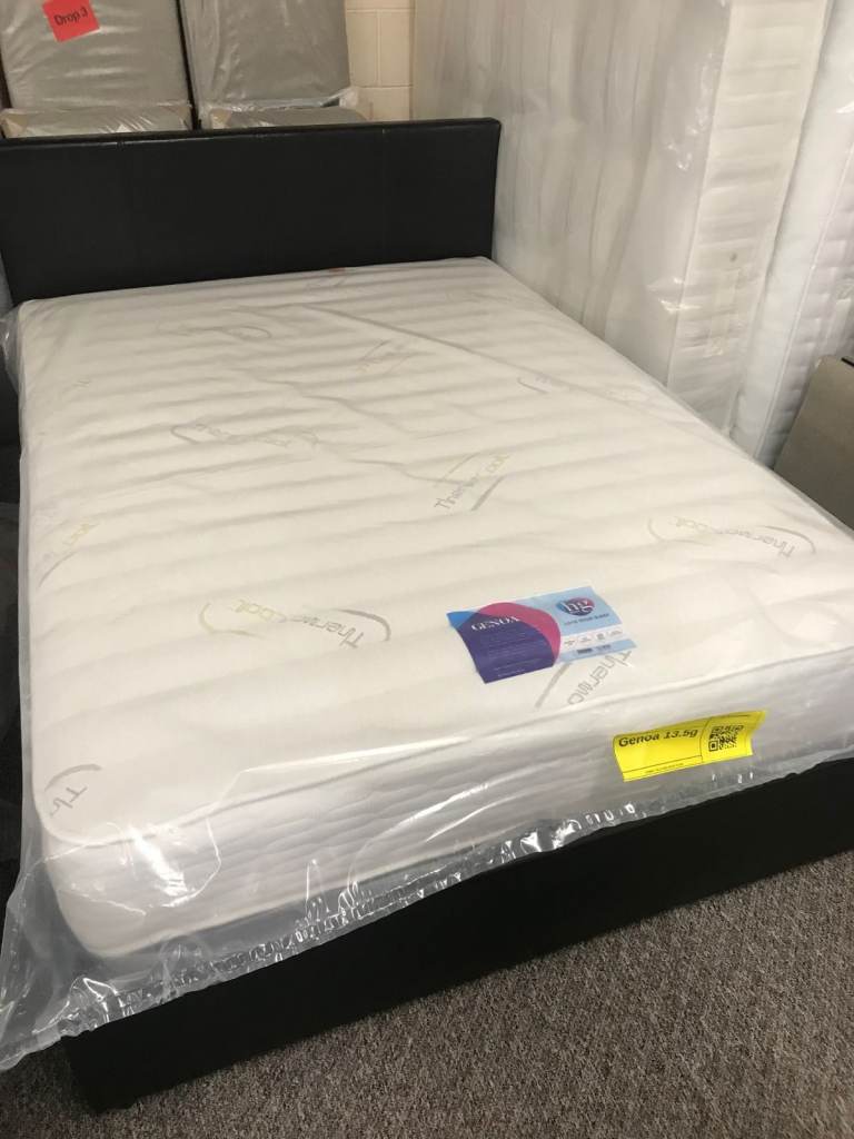 Massive Sale Discount !! Double Bed With mattress - Ottoman Gas Lift Up bed frame ( Leather Bed) New