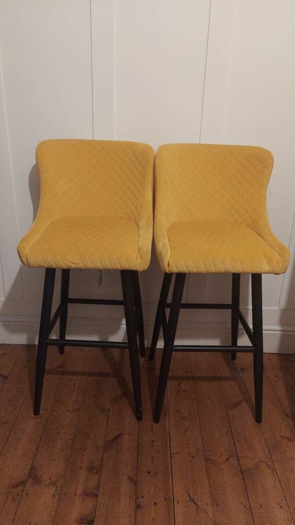 2 x Jersey Ochre bar stools