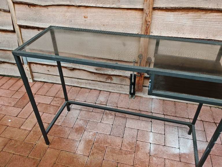 IKEA glass top side table 