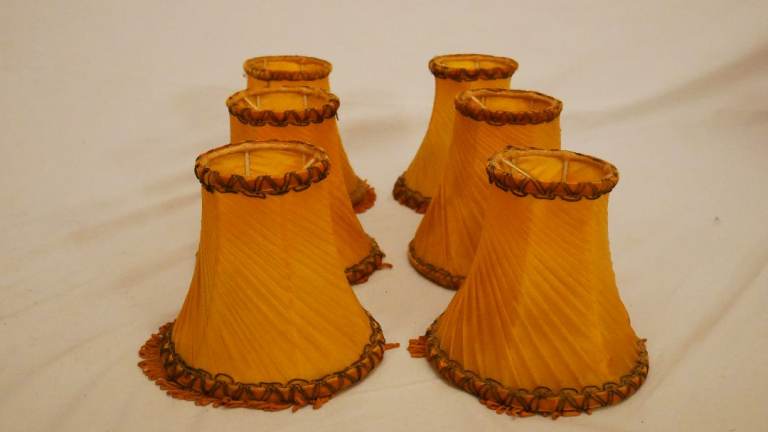Set Of 6 Vintage Small Gold Ceiling Lightshades