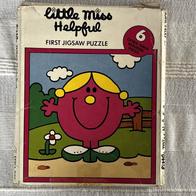 Vintage 1982 Little Miss Helpful first jigsaw puzzle. 6 extra thick wooden pieces. £3 ovno. 