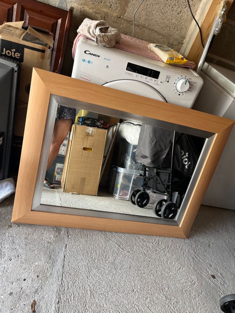 Large Wooden Framed Mirror – Good Condition