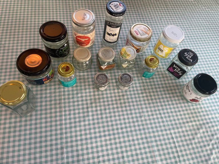 Clear Glass Preserve Jars – Various Sizes, Cleaned