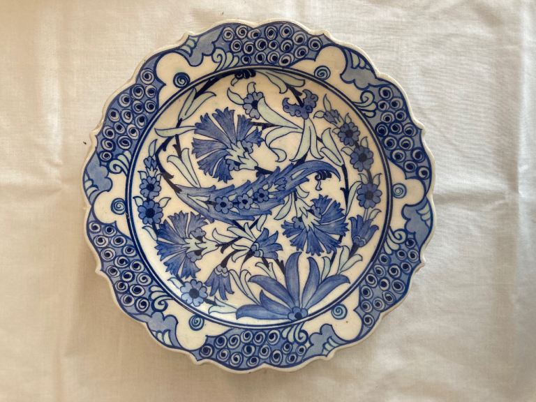Vintage Turkish ceramic plate – Bereket Co., hand made