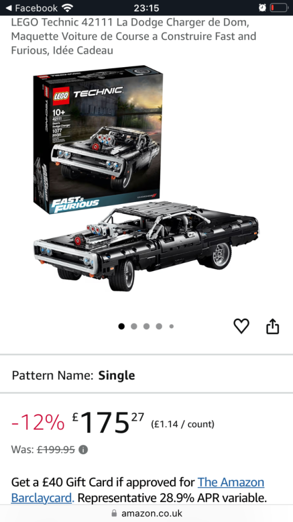 Lego dodge viper fast and furious addition 