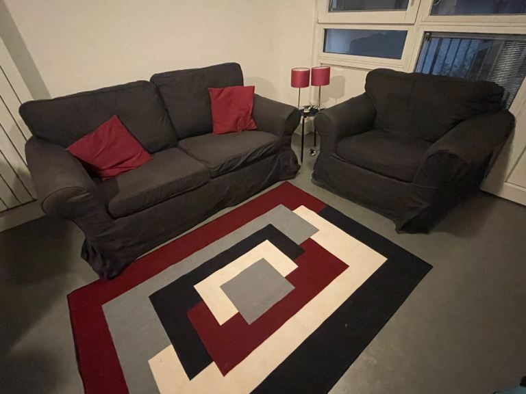 **IKEA EKTORP Sofa + Armchair – Great Condition – £60 for Both**