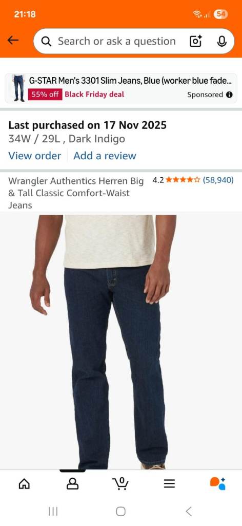 Wrangler Authentics Herren Big & Tall Classic Comfort-Waist Jeans