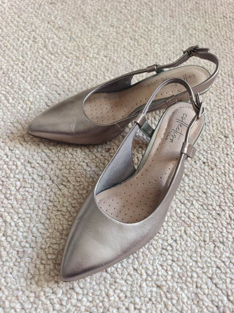 Clarks Collection Silver Slingback Heels 