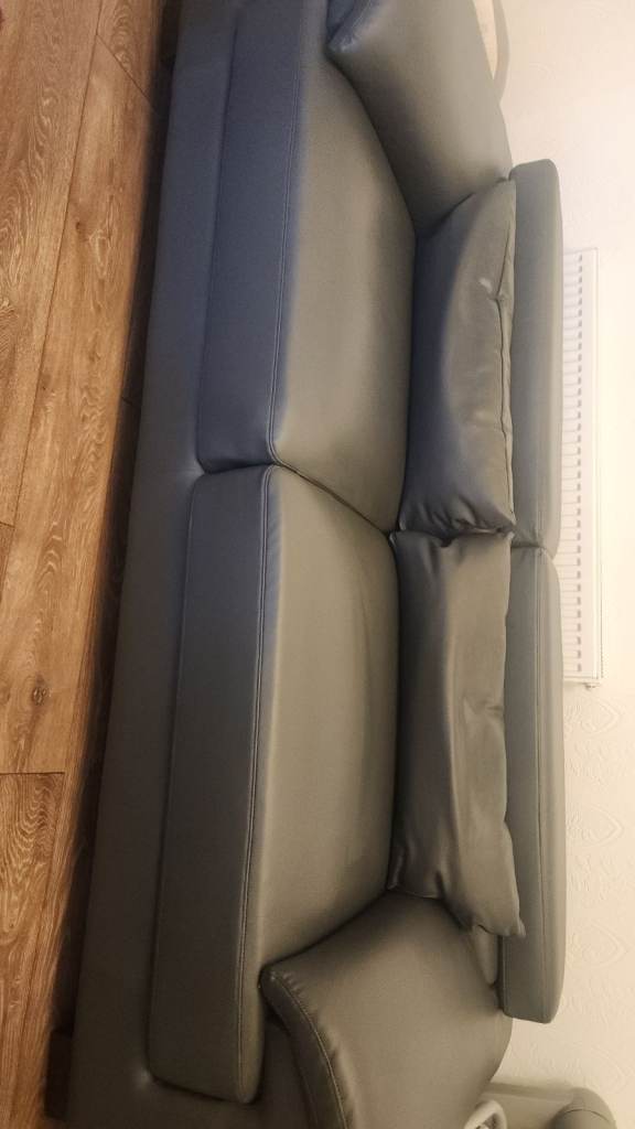 Faux leather grey sofa set