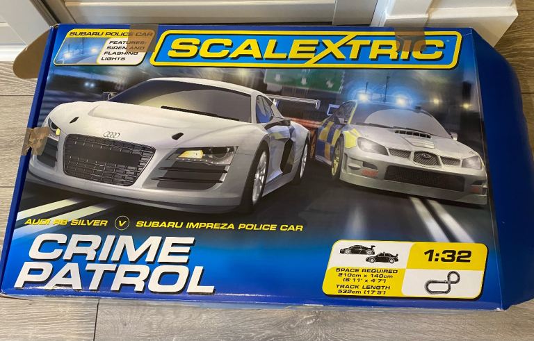 Scalextric Crime Patrol Set with Two Cars – Good Condition