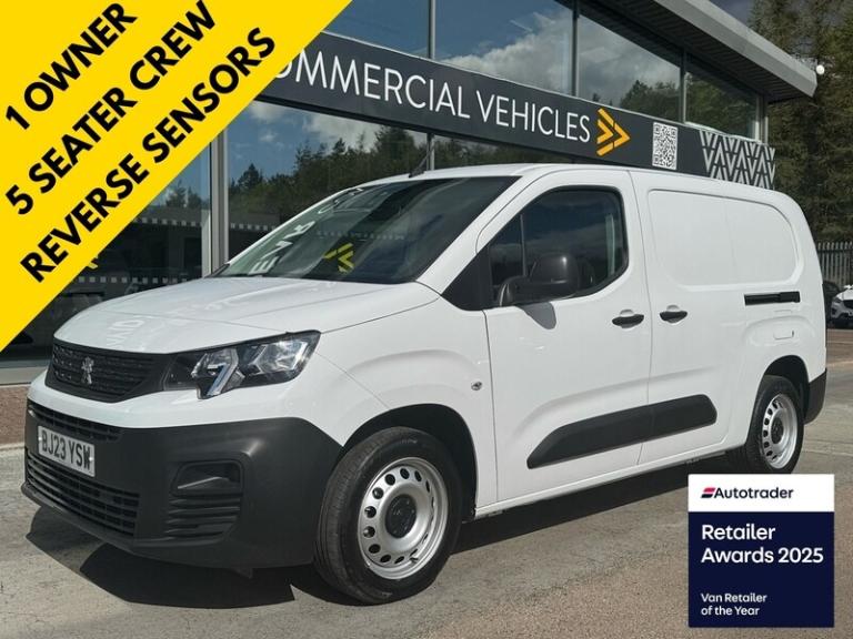 2023 Peugeot Partner HDi 100ps 850 Professional Premium + LWB 5 Seat Crew Van with Air Con, Reve ...