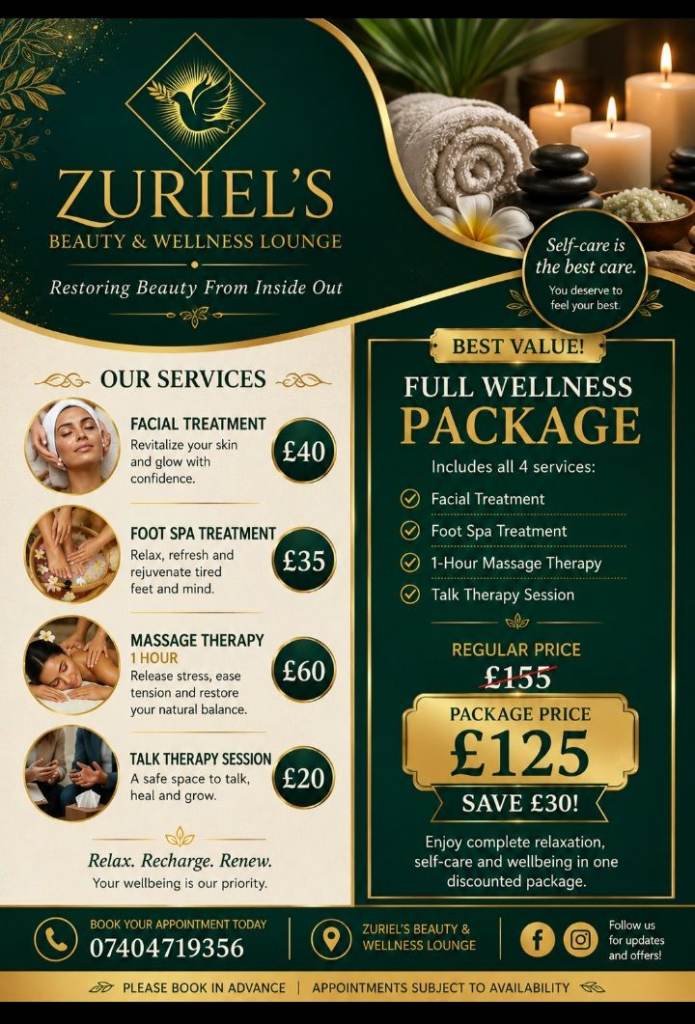 Self care & Chat Therapy - Zuriel's Beauty & Wellness Lounge 