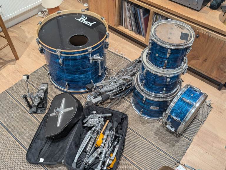 Pearl Export EXR Drum kit, plus zildjian hi hats, cases, snare. 