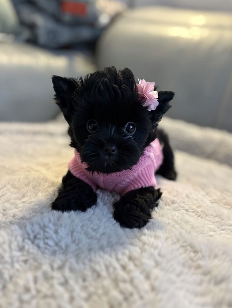 Mini Black Yorkshire terrier puppies 
