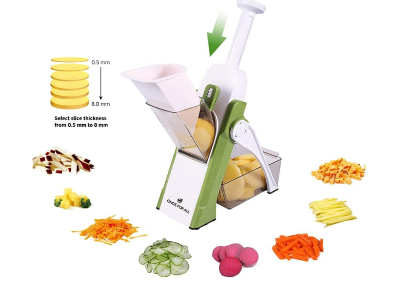 ONCE FOR ALL Mandoline Vegetable Slicer, Veg Chopper with 4 Cutter Modes New and Boxed