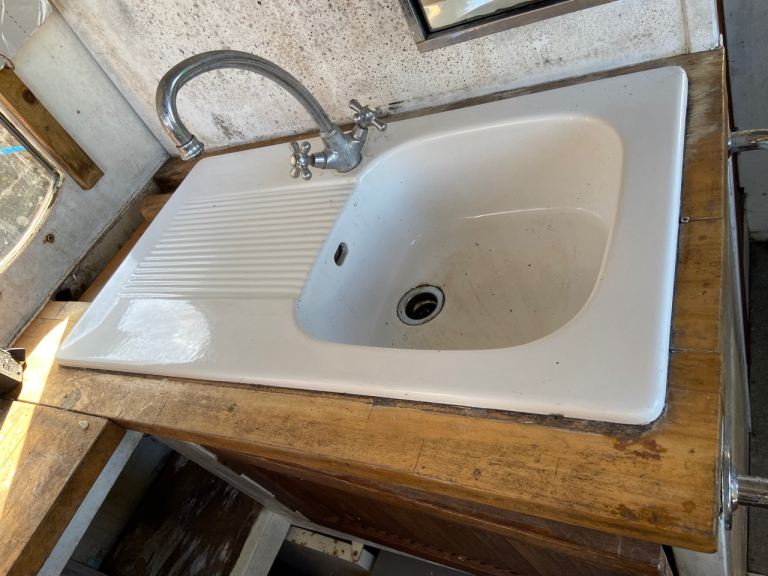 Old School Enamel sink and drainer