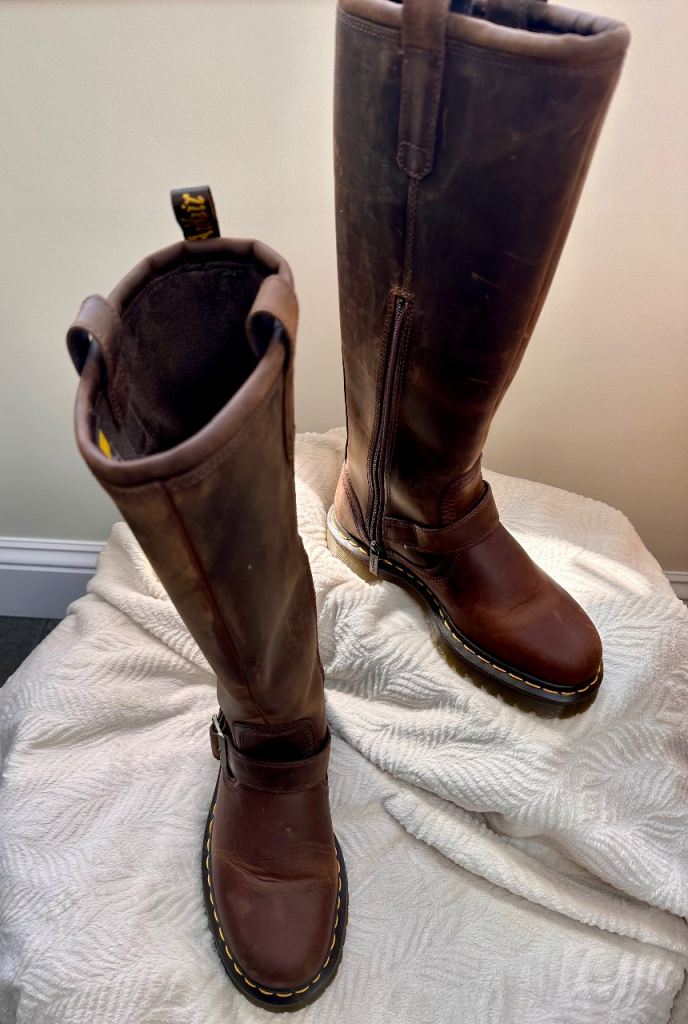 Dr. Martens Brown Leather Knee-High Boots – as good as new