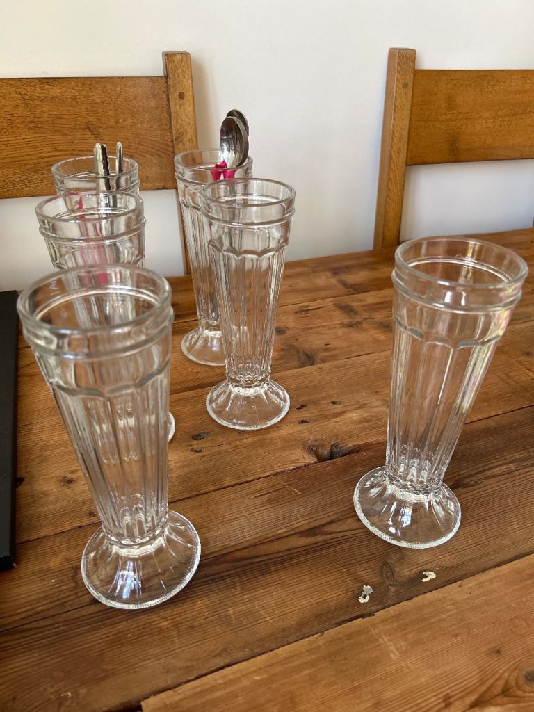 French Sundae glasses x 6