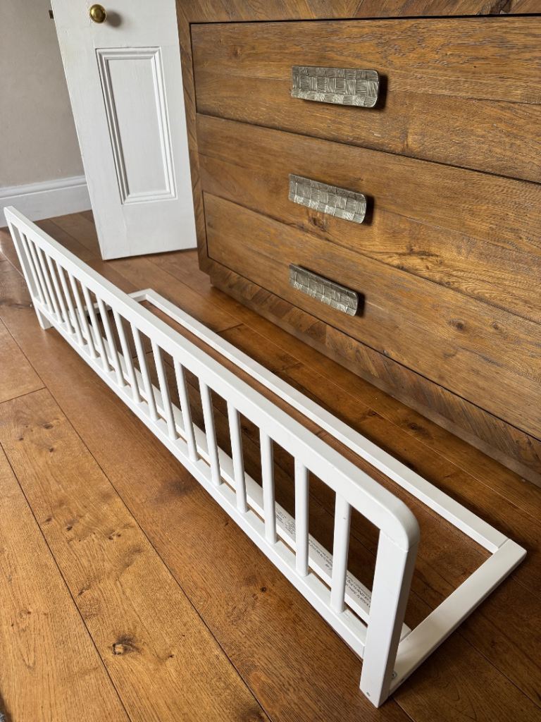 Mamas & Papas white wooden bed guard rail extra long