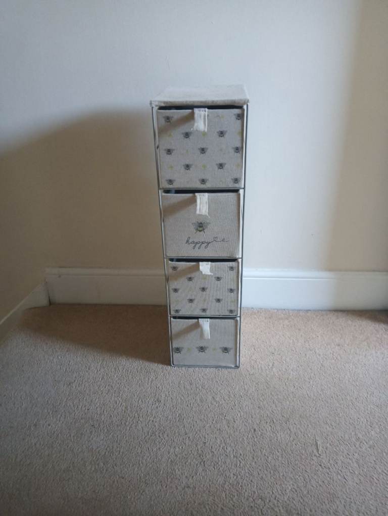 Next 4 Drawer Storage Unit with Bee Design 