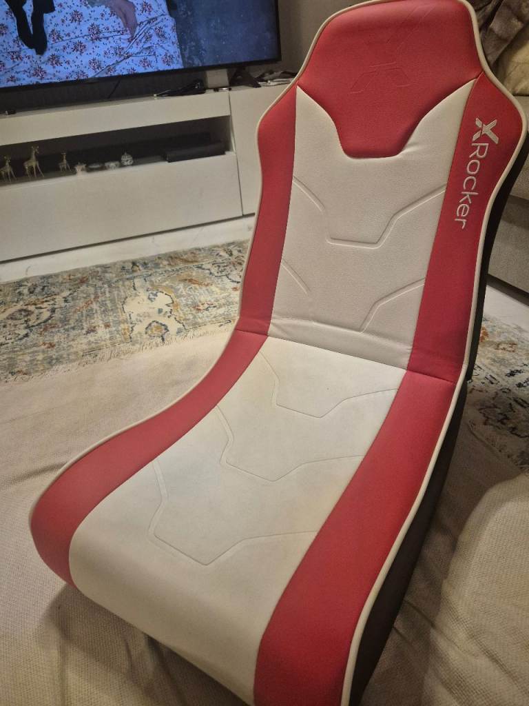 XRocker Gaming Chair – Red and White, Good Condition