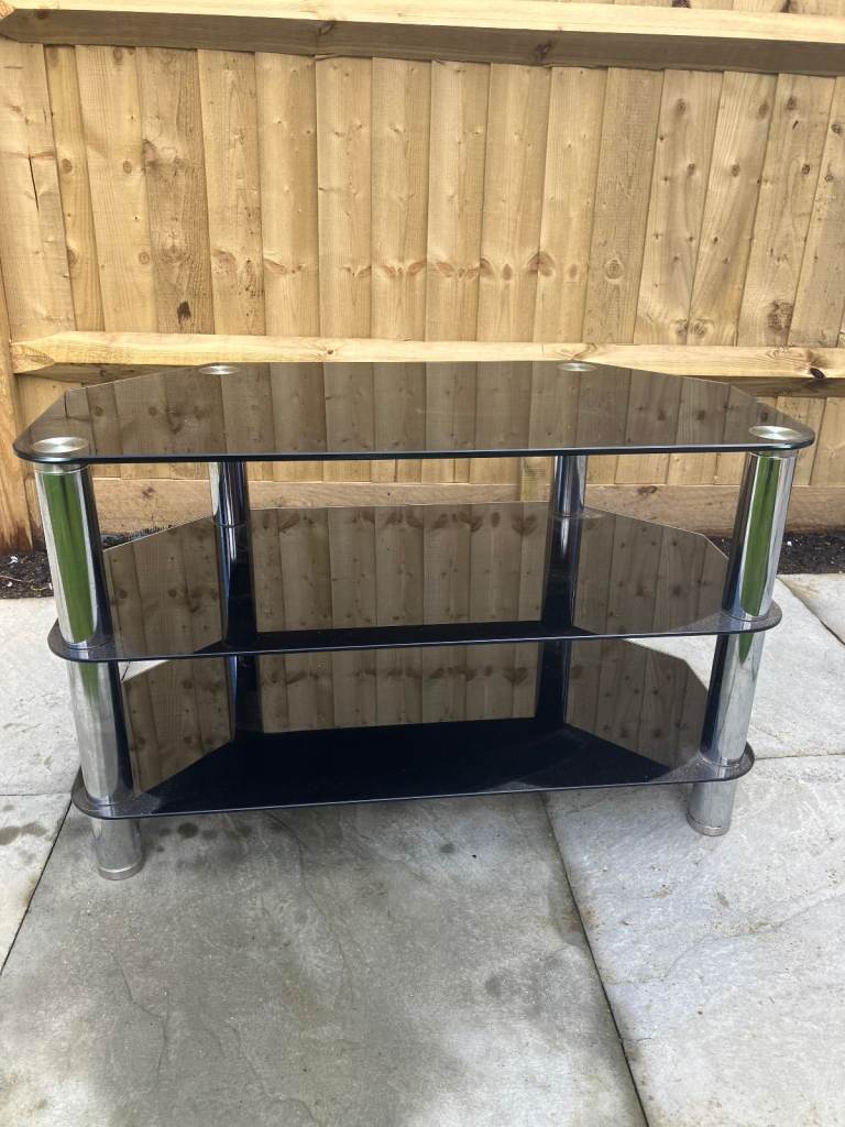 Black Glass TV Stand