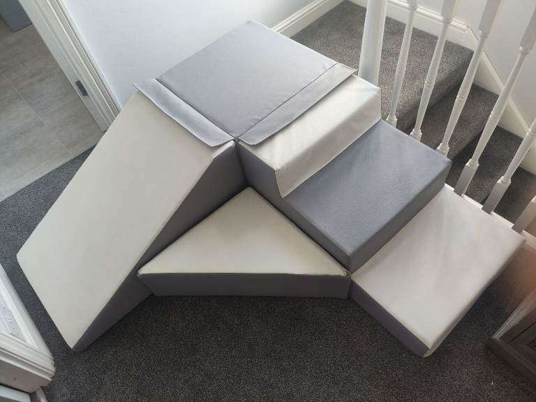 Soft play activity baby nursery party birthday event blocks grey white 