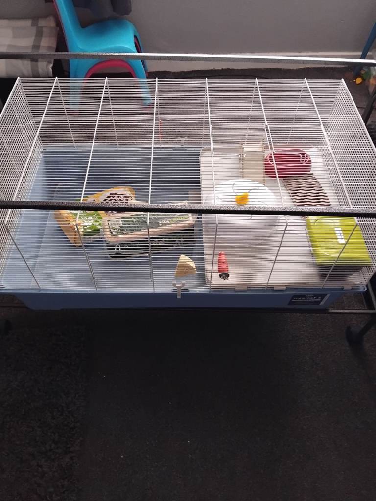 Hamster cage and trolley and accessories 
