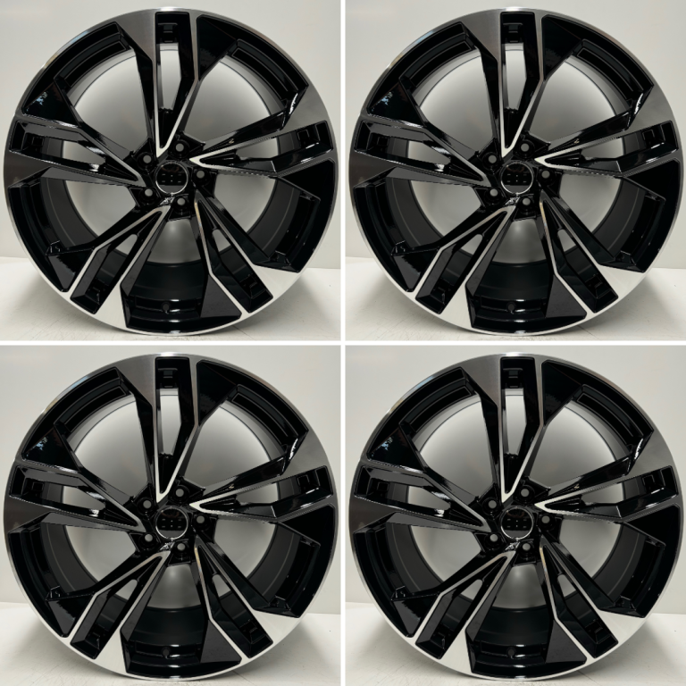 Audi A4 A5 A6 A7 Q5 20" Polygon Style Alloy Wheel Set Black Diamond Cut