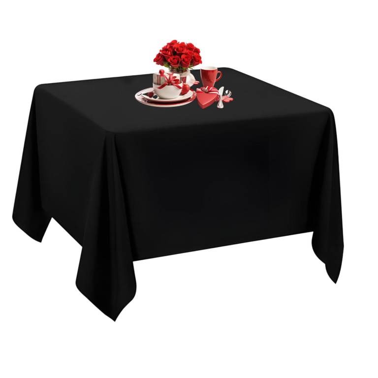 Square Polyester Washable Tablecloth, Premium Linen Table Cover - 70" x 70"