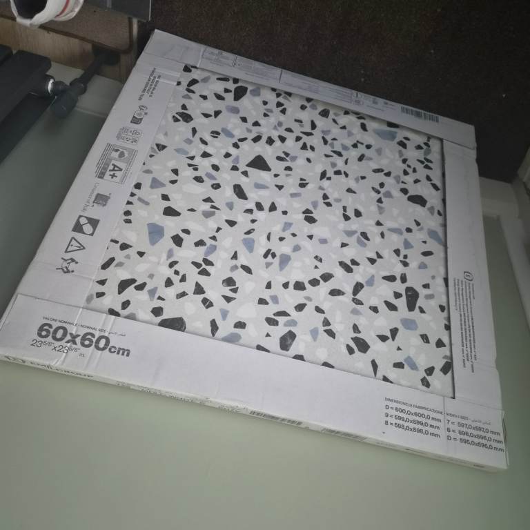 Bathroom Tiles 60x60cm Terrazzo Effect Tiles - Brand New