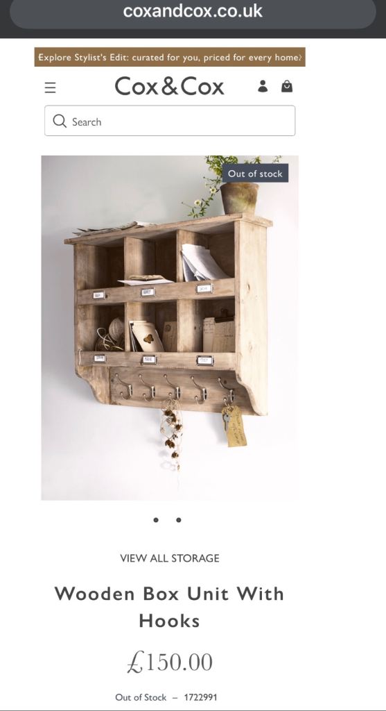 Pigeon wall unit cox&cox