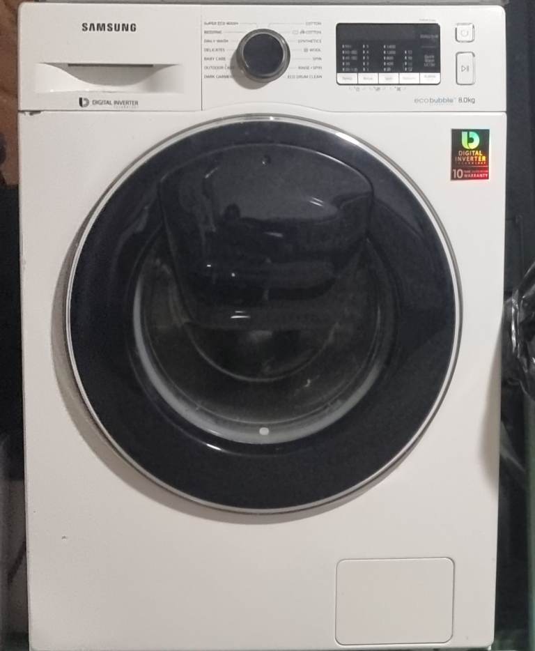 Samsung Digital Inverter Washing Machine – White, Good Condition