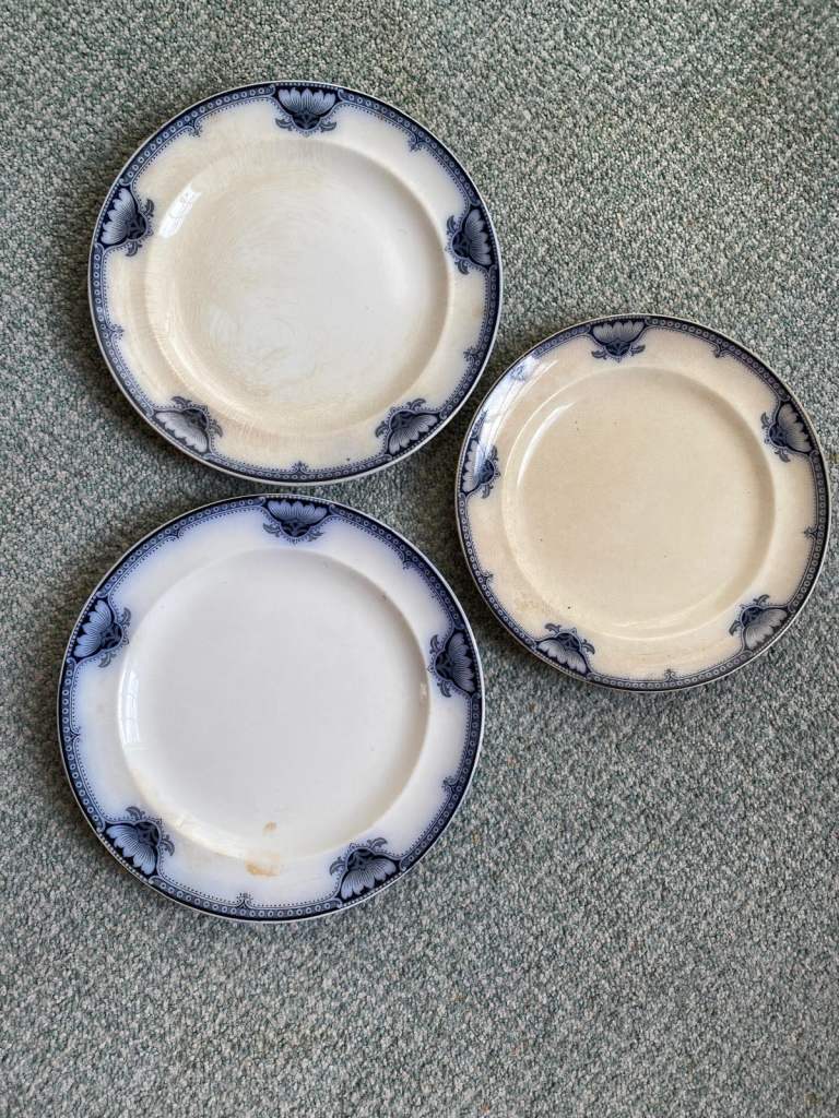 image for 3 Burleigh semi porcelain vintage plates
