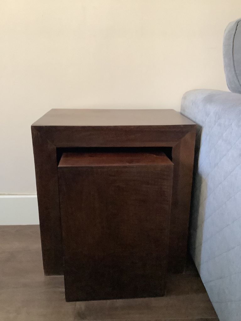 Dark wood side tables