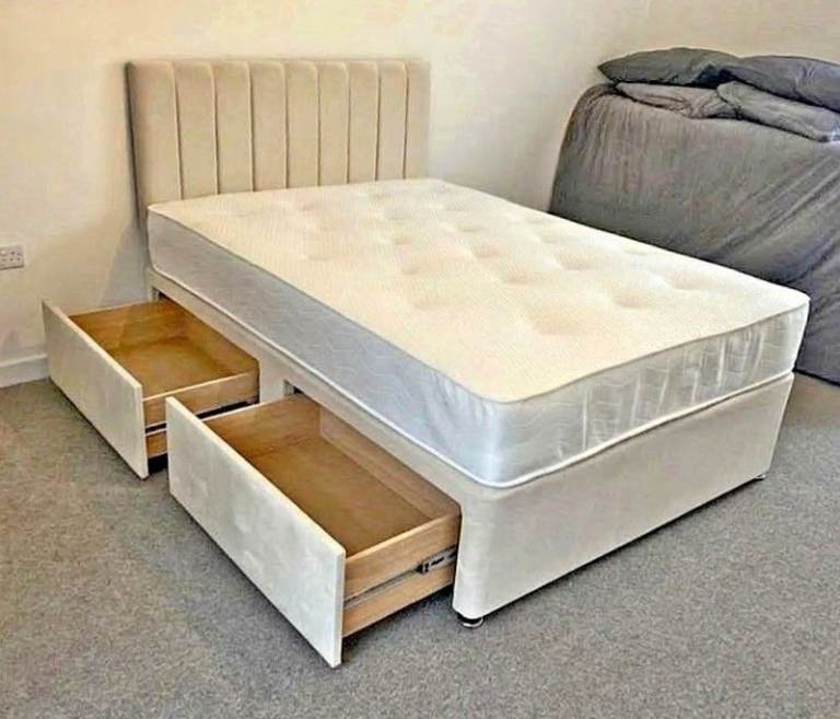 🛏️Brand New Stunning & Modern 4ft6 Luxury Double Divan Bed With Mattress ~ Quick & Free Delivery🚛